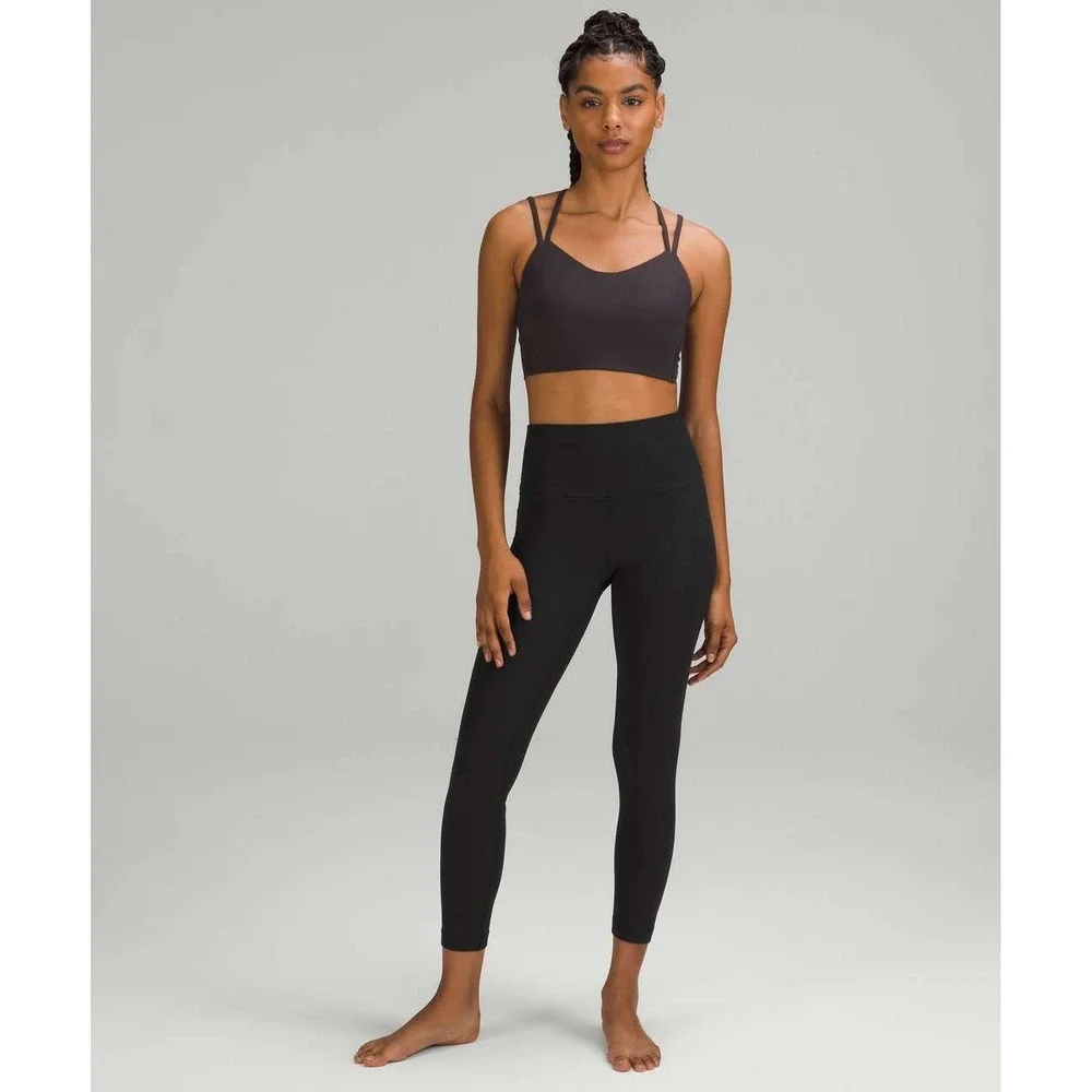 Lululemon Align Ribbed High-Rise Pant 25 Black Yoga Leggings Womens 8 Athleisure
